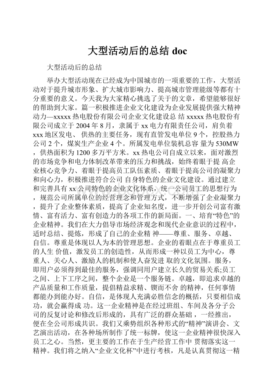 大型活动后的总结doc.docx_第1页