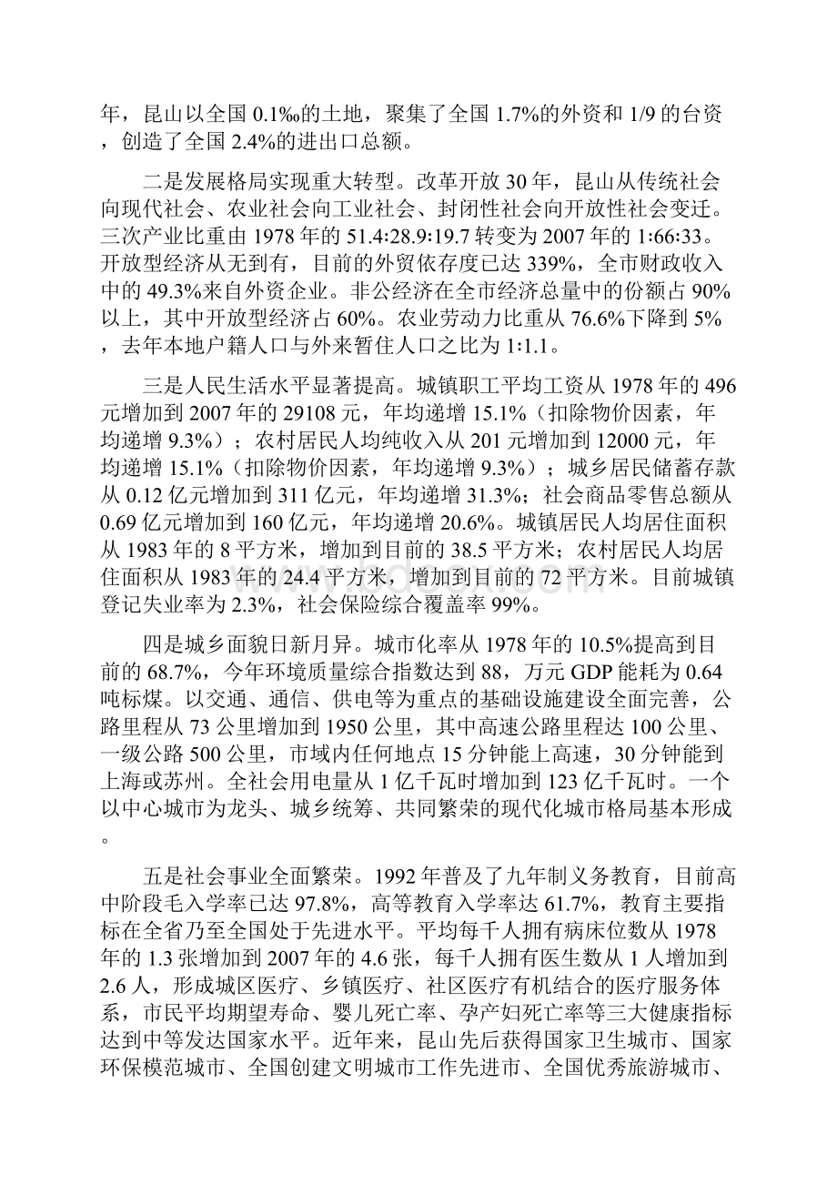 改革开放30年昆山发展情况汇报综合材料.docx_第2页