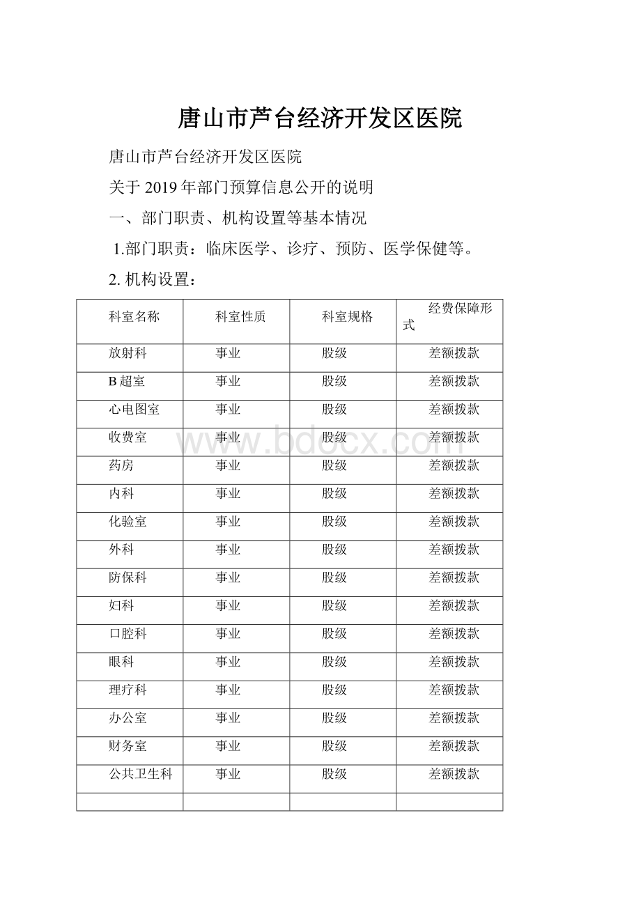 唐山市芦台经济开发区医院.docx_第1页