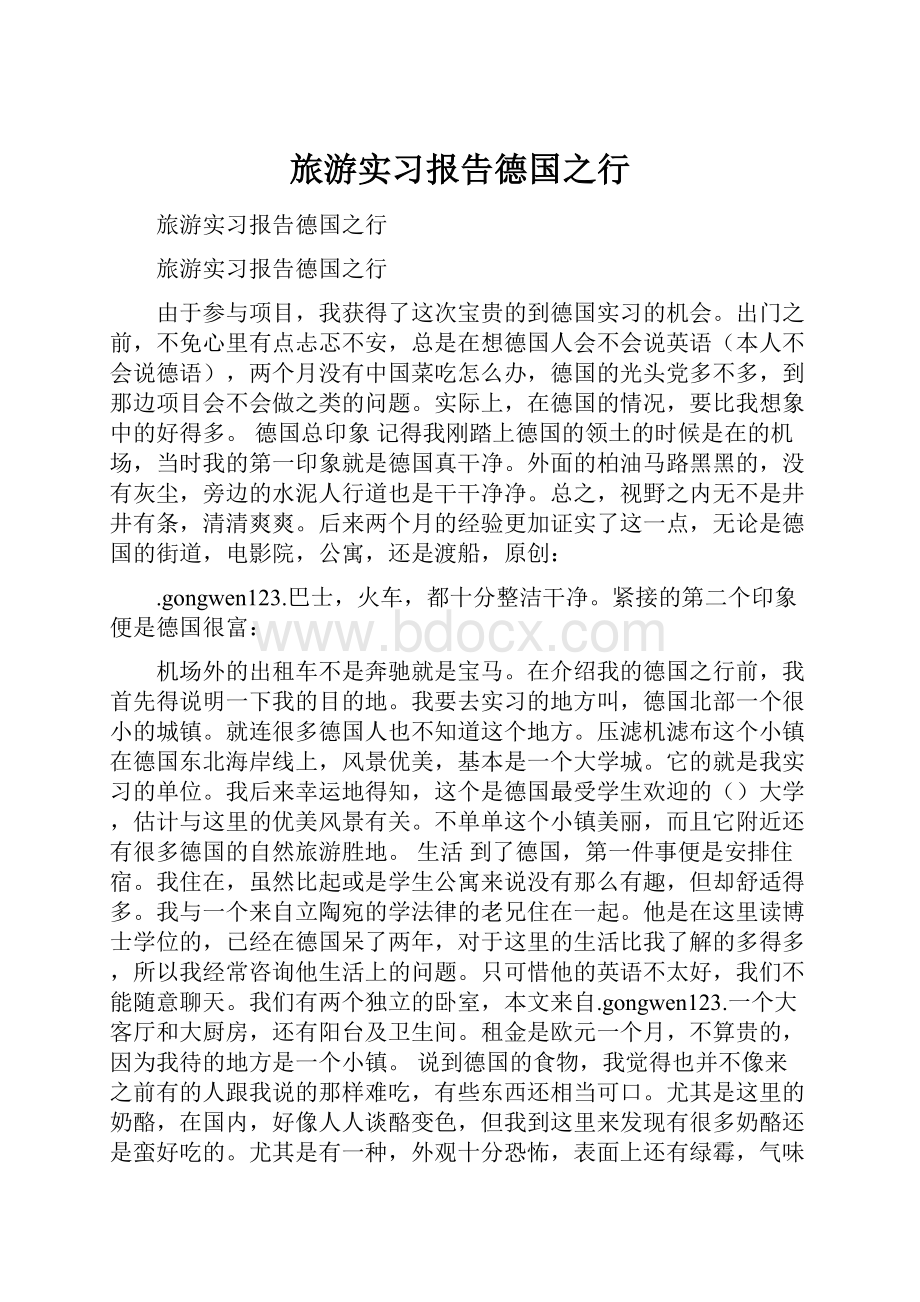 旅游实习报告德国之行.docx