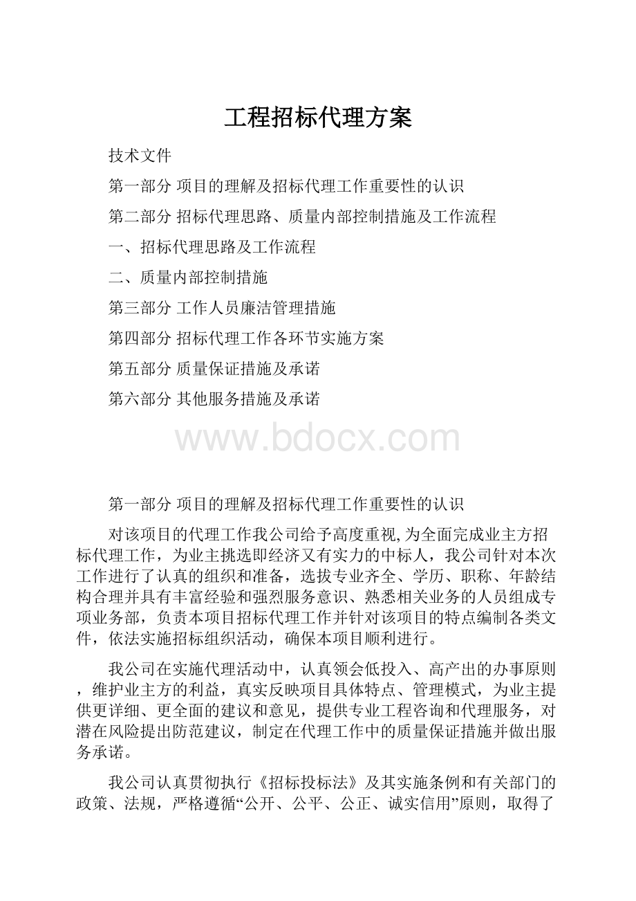 工程招标代理方案.docx