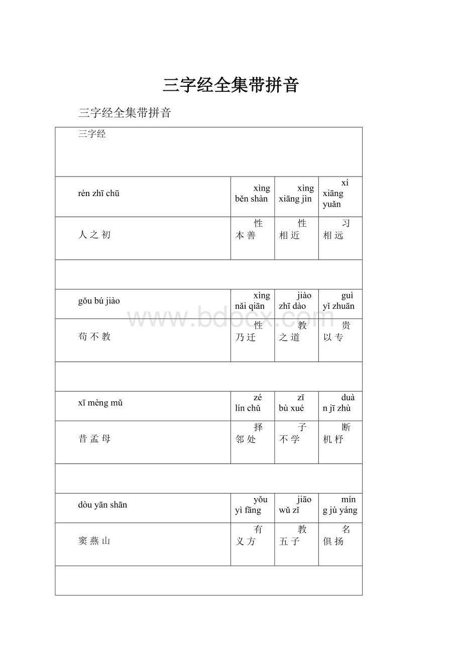 三字经全集带拼音.docx