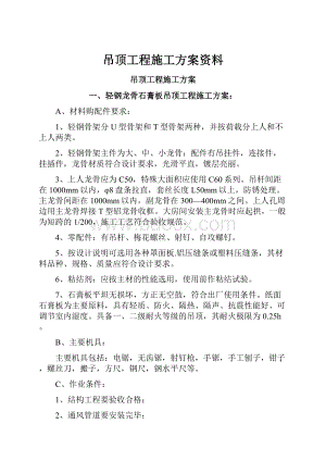 吊顶工程施工方案资料.docx