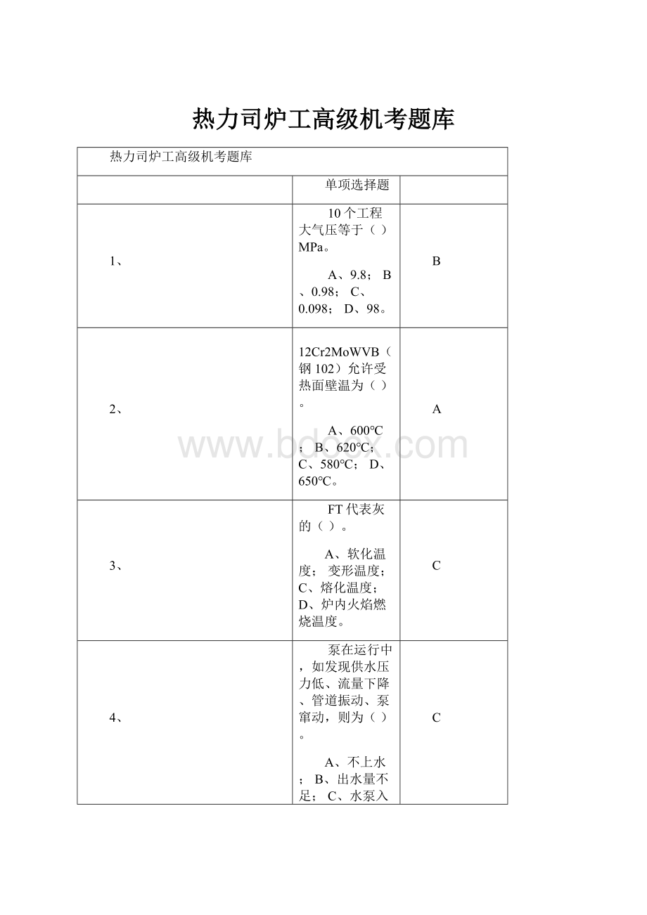 热力司炉工高级机考题库.docx_第1页