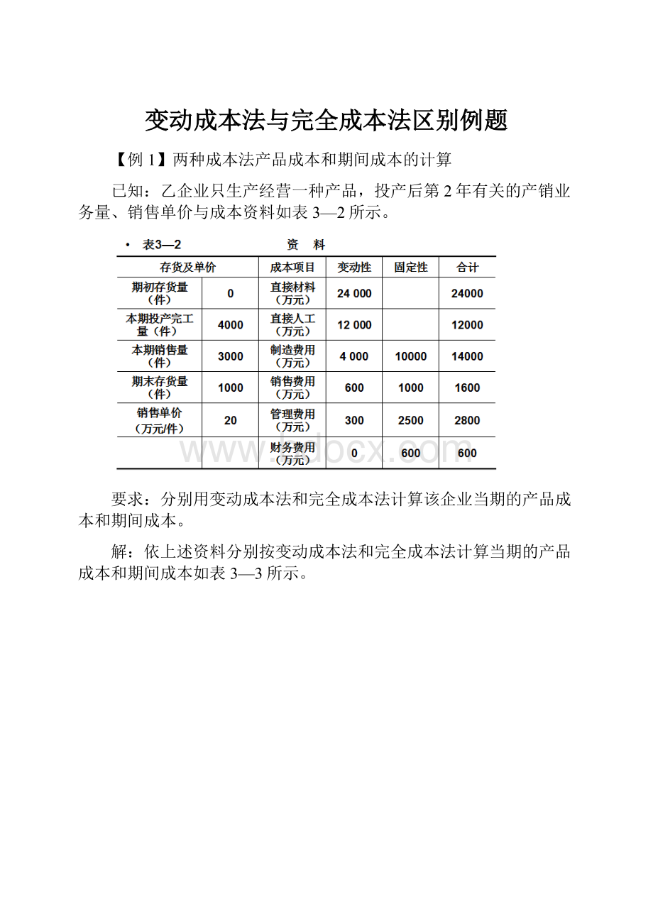 变动成本法与完全成本法区别例题.docx