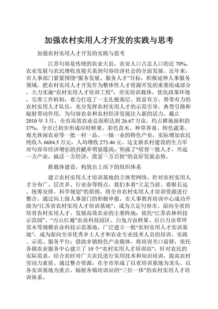 加强农村实用人才开发的实践与思考.docx