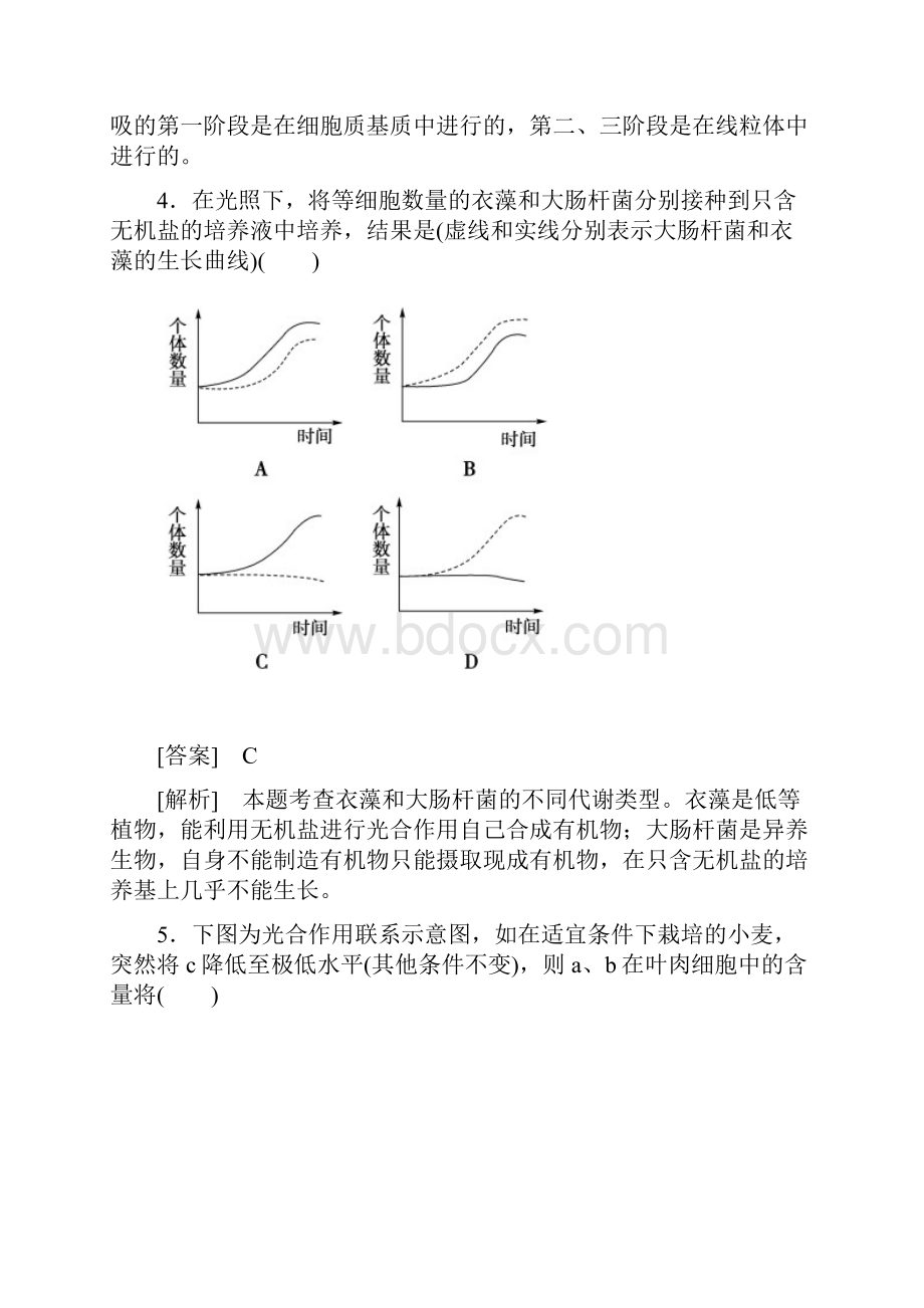 高三生物二轮专题复习强化训练22光合作用与细胞呼吸.docx_第3页