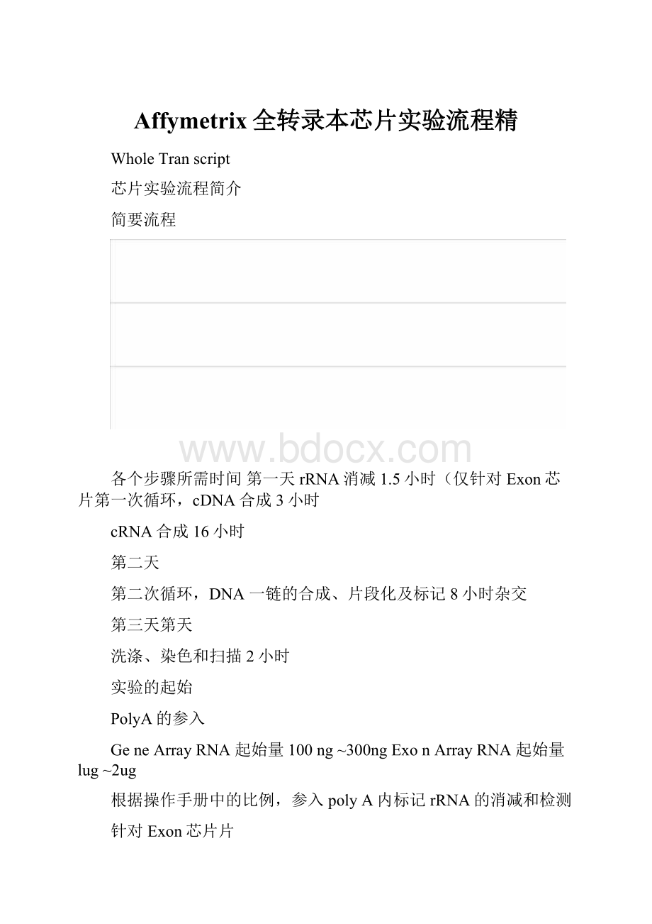 Affymetrix全转录本芯片实验流程精.docx