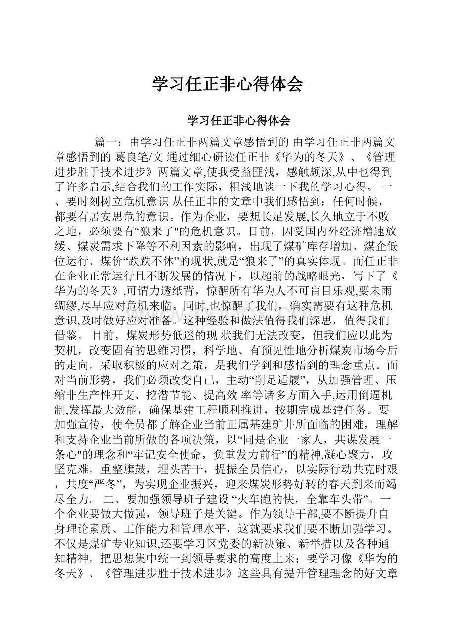 学习任正非心得体会.docx