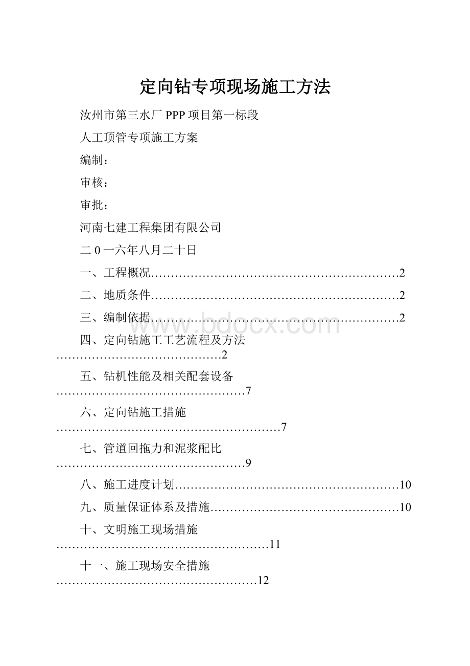 定向钻专项现场施工方法.docx