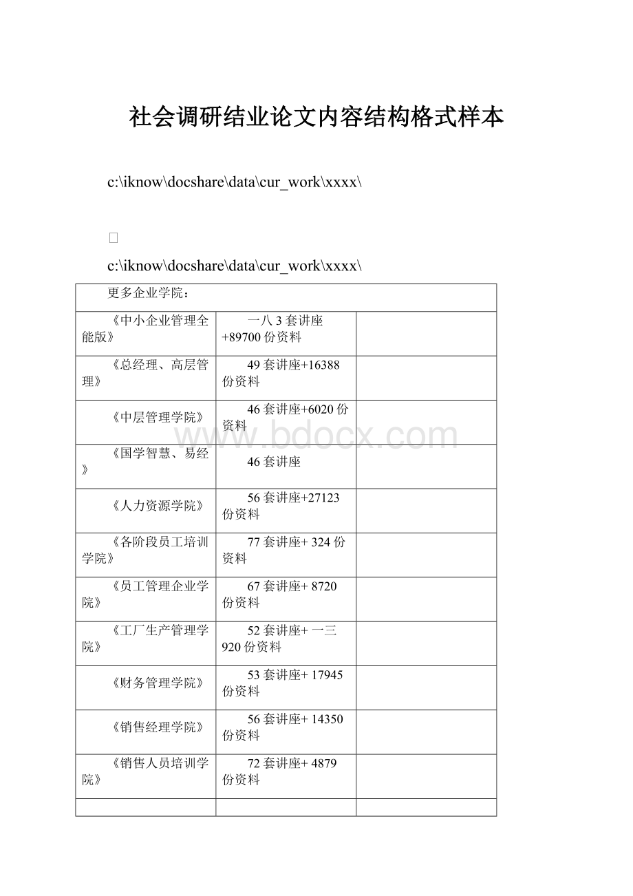 社会调研结业论文内容结构格式样本.docx