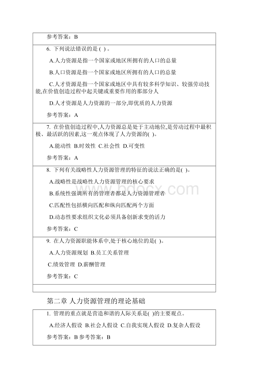 华南理工大学网络教育人力资源管理随堂练习.docx_第2页