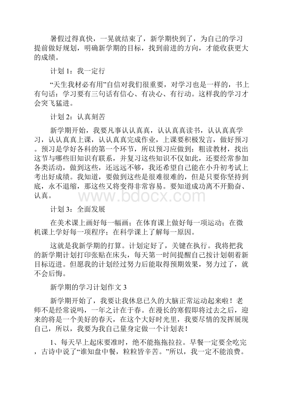 新学期的学习计划作文15篇.docx_第2页