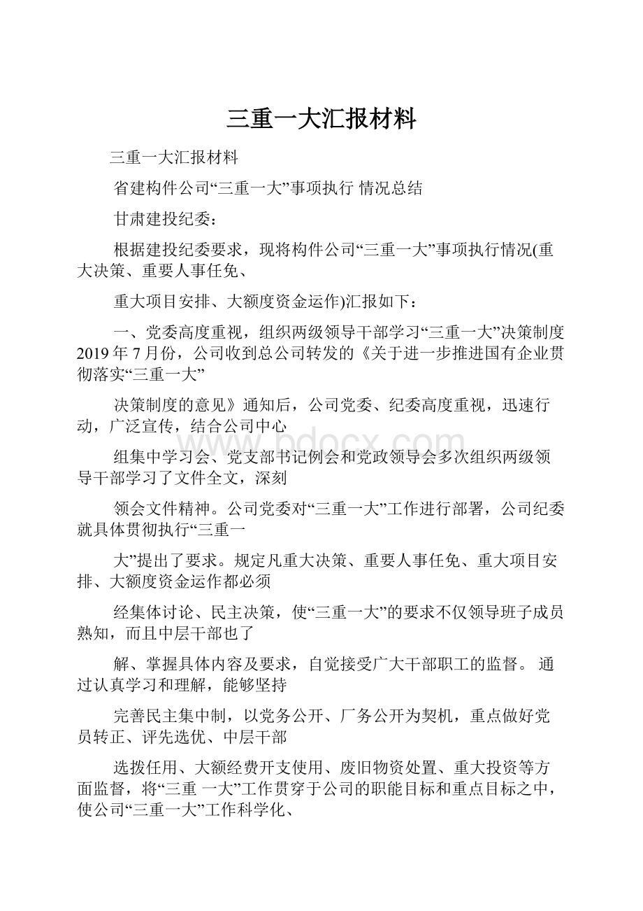 三重一大汇报材料.docx