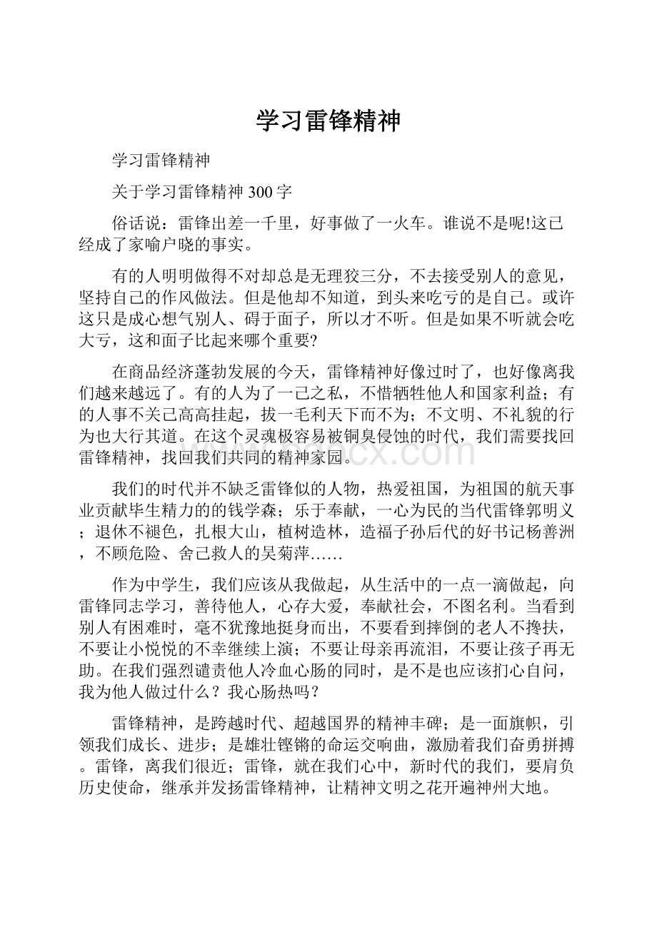 学习雷锋精神.docx