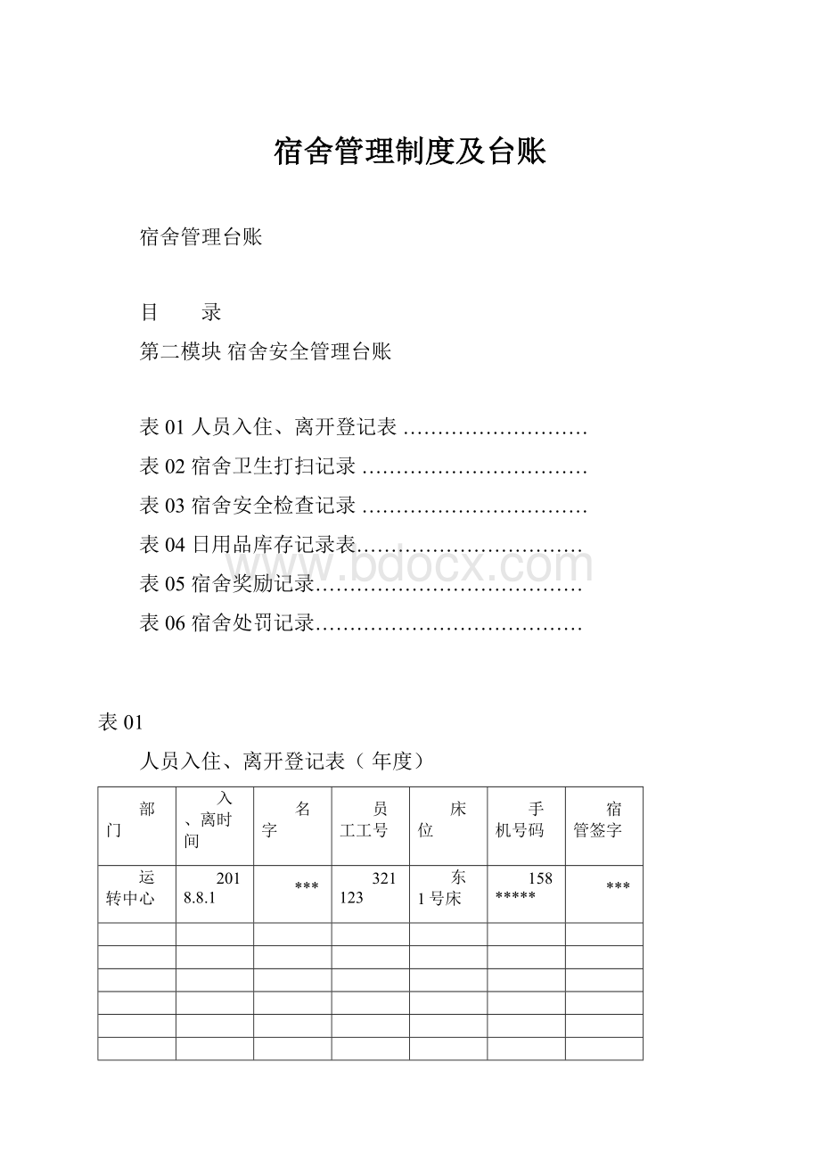 宿舍管理制度及台账.docx