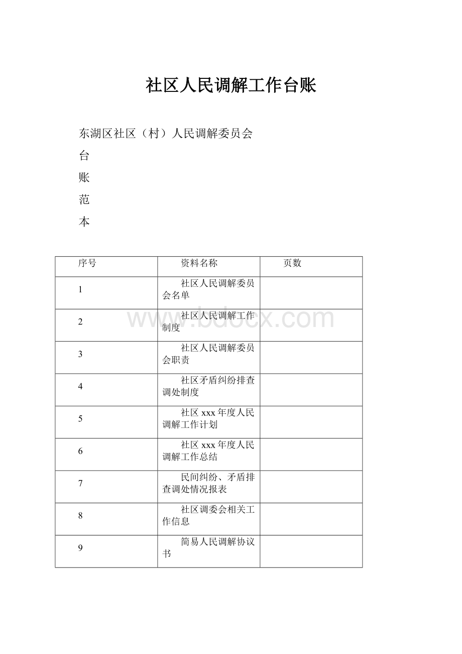 社区人民调解工作台账.docx_第1页