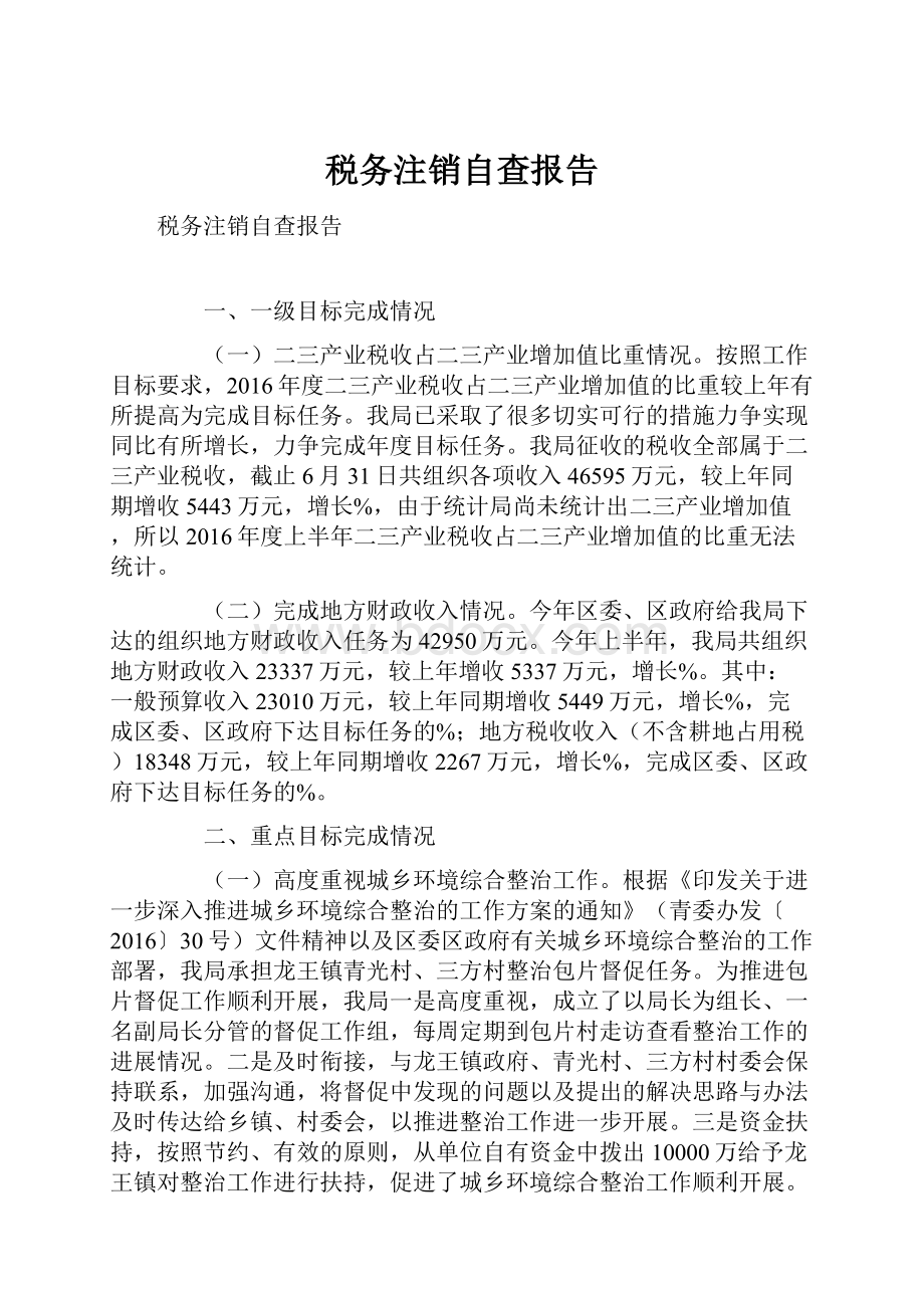 税务注销自查报告.docx_第1页