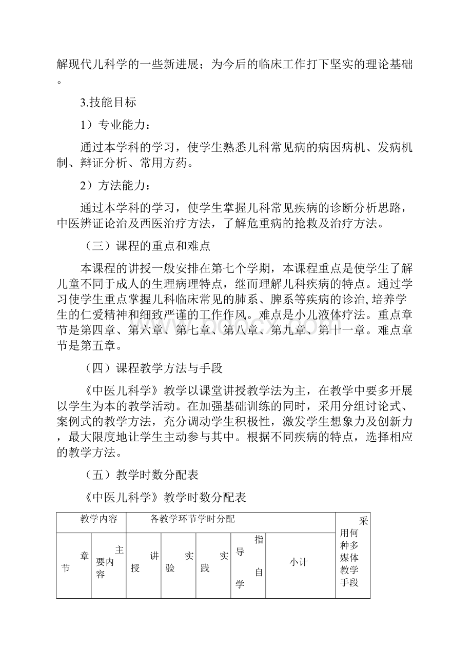 中医儿科学教学大纲.docx_第2页