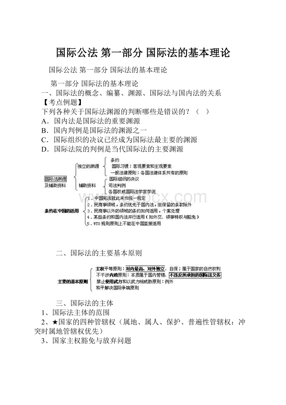 国际公法 第一部分 国际法的基本理论.docx