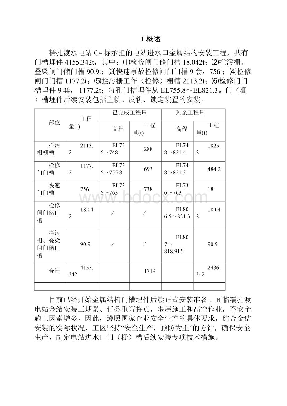 进水口后续埋件安装专项安全技术措施.docx_第2页