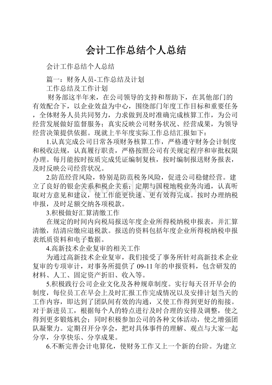 会计工作总结个人总结.docx