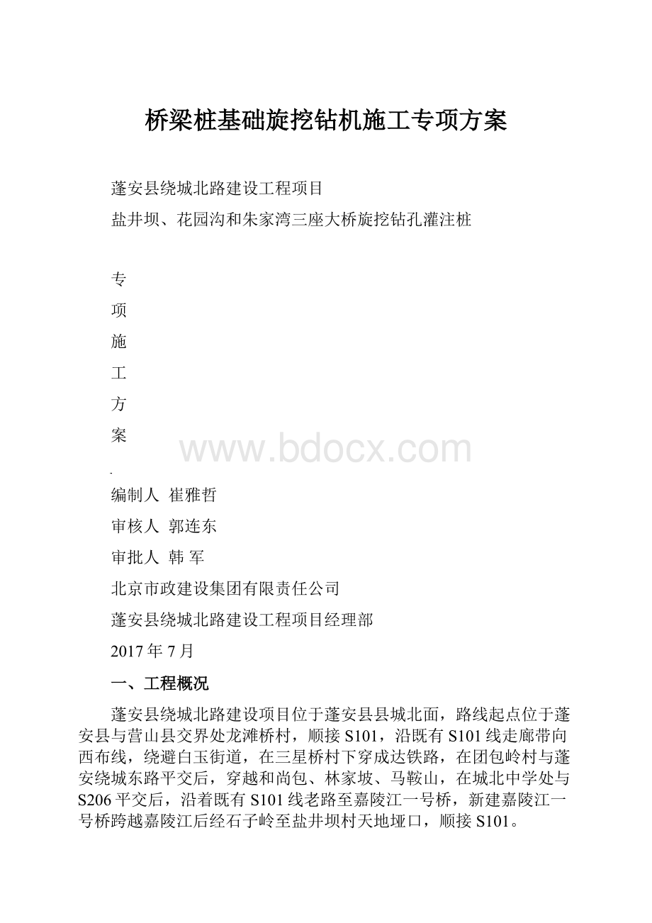 桥梁桩基础旋挖钻机施工专项方案.docx_第1页