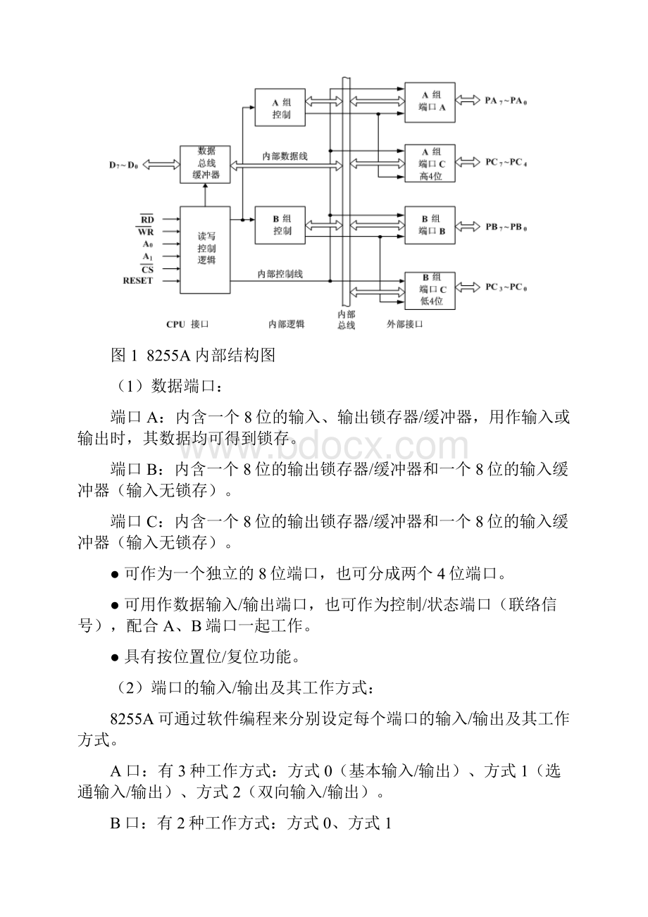 微机接口 8255并行接口实验报告.docx_第3页