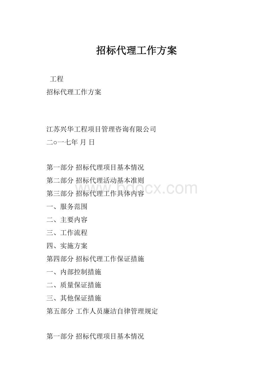 招标代理工作方案.docx