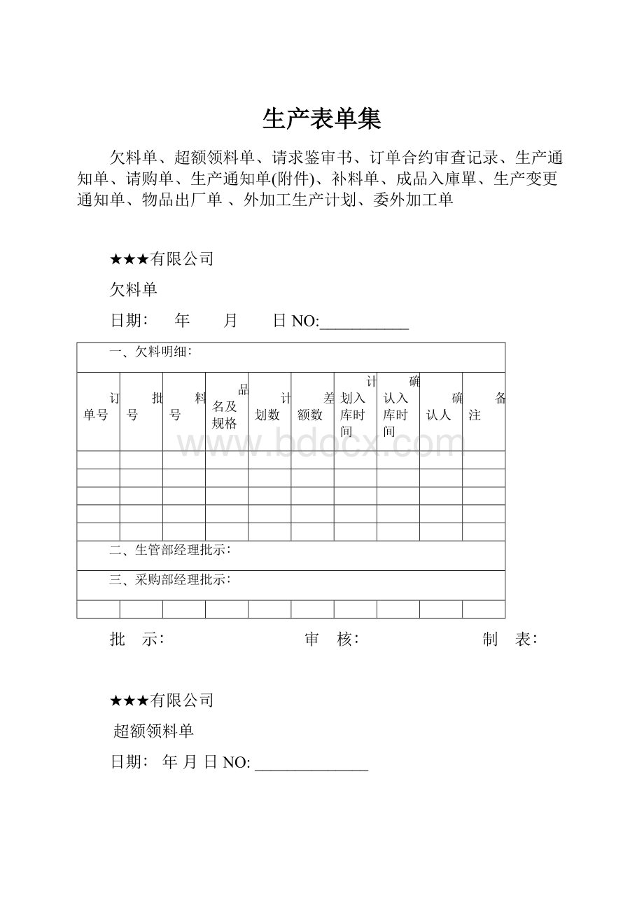 生产表单集.docx