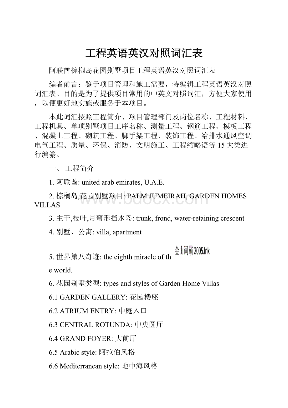 工程英语英汉对照词汇表.docx_第1页