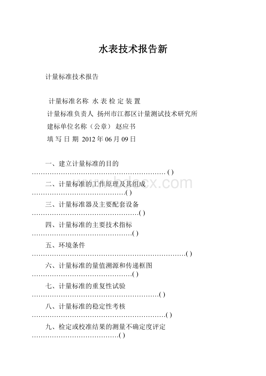 水表技术报告新.docx