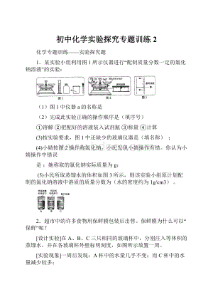 初中化学实验探究专题训练 2.docx