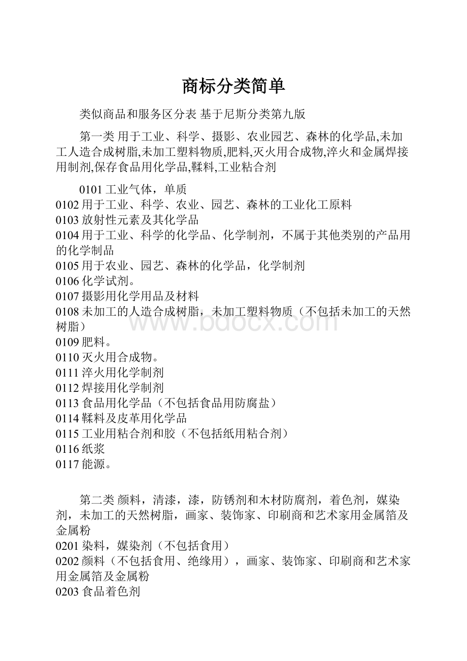 商标分类简单.docx