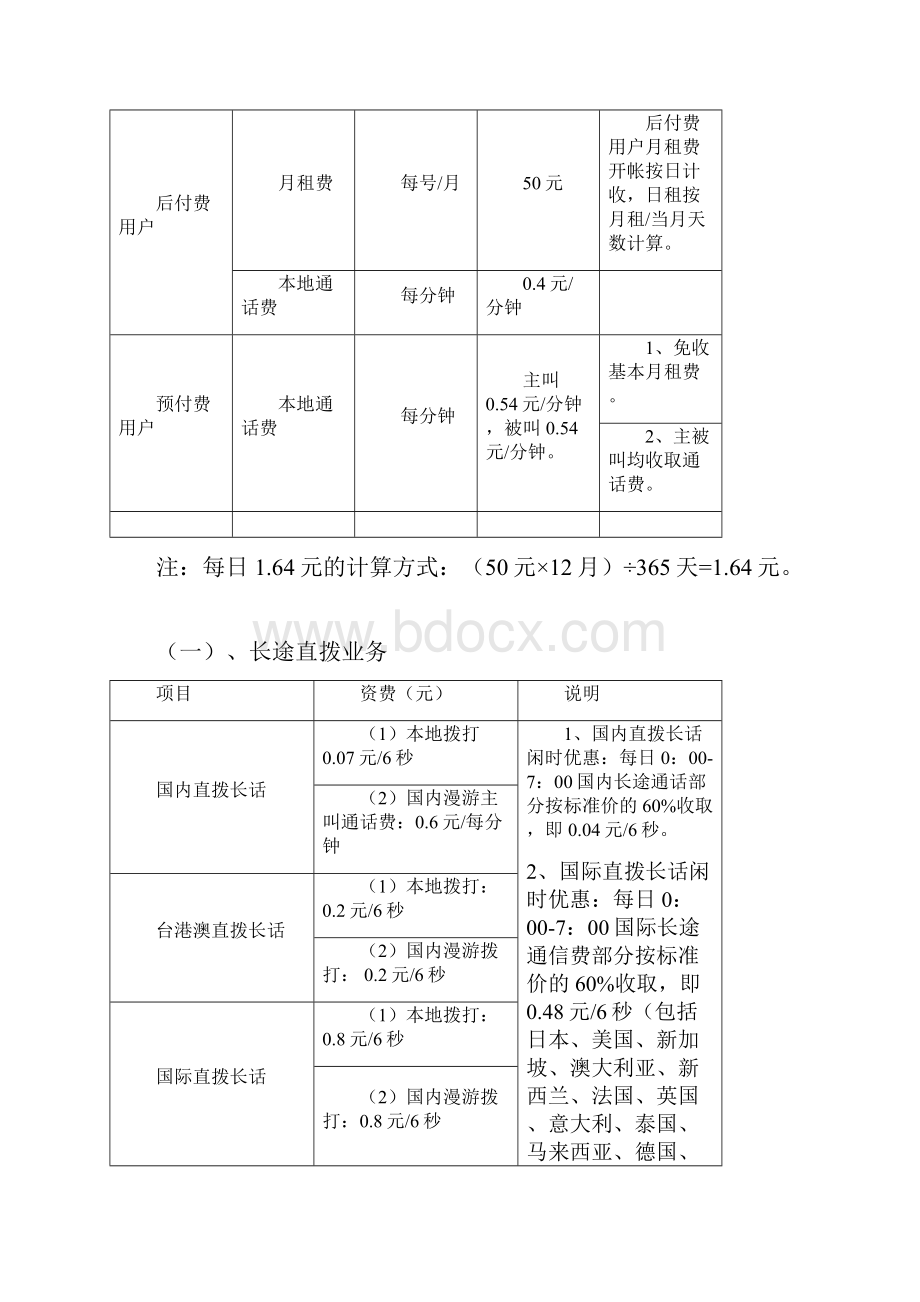 中国电信业务分类及资费.docx_第2页