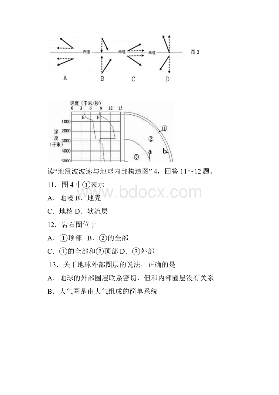 福建省邵武七中届高三上学期期中考试地理试题 Word版含答案.docx_第3页