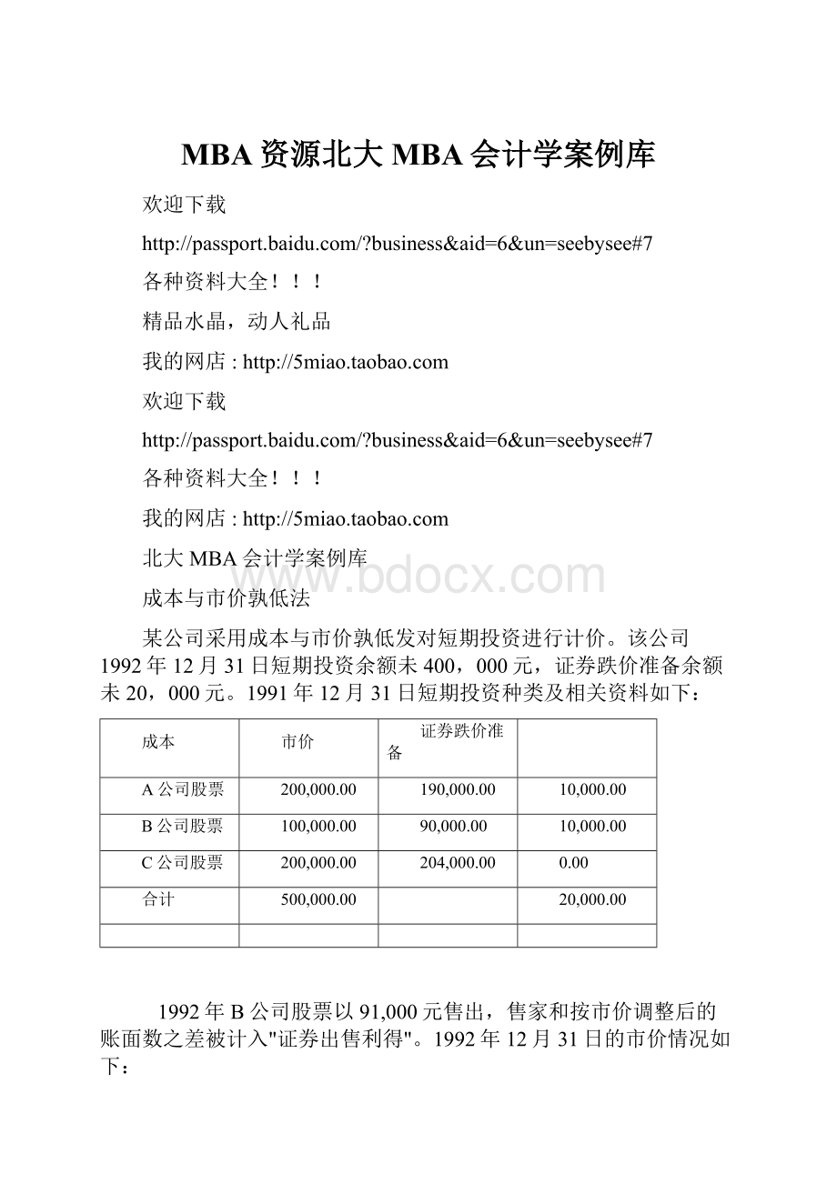 MBA资源北大MBA会计学案例库.docx_第1页