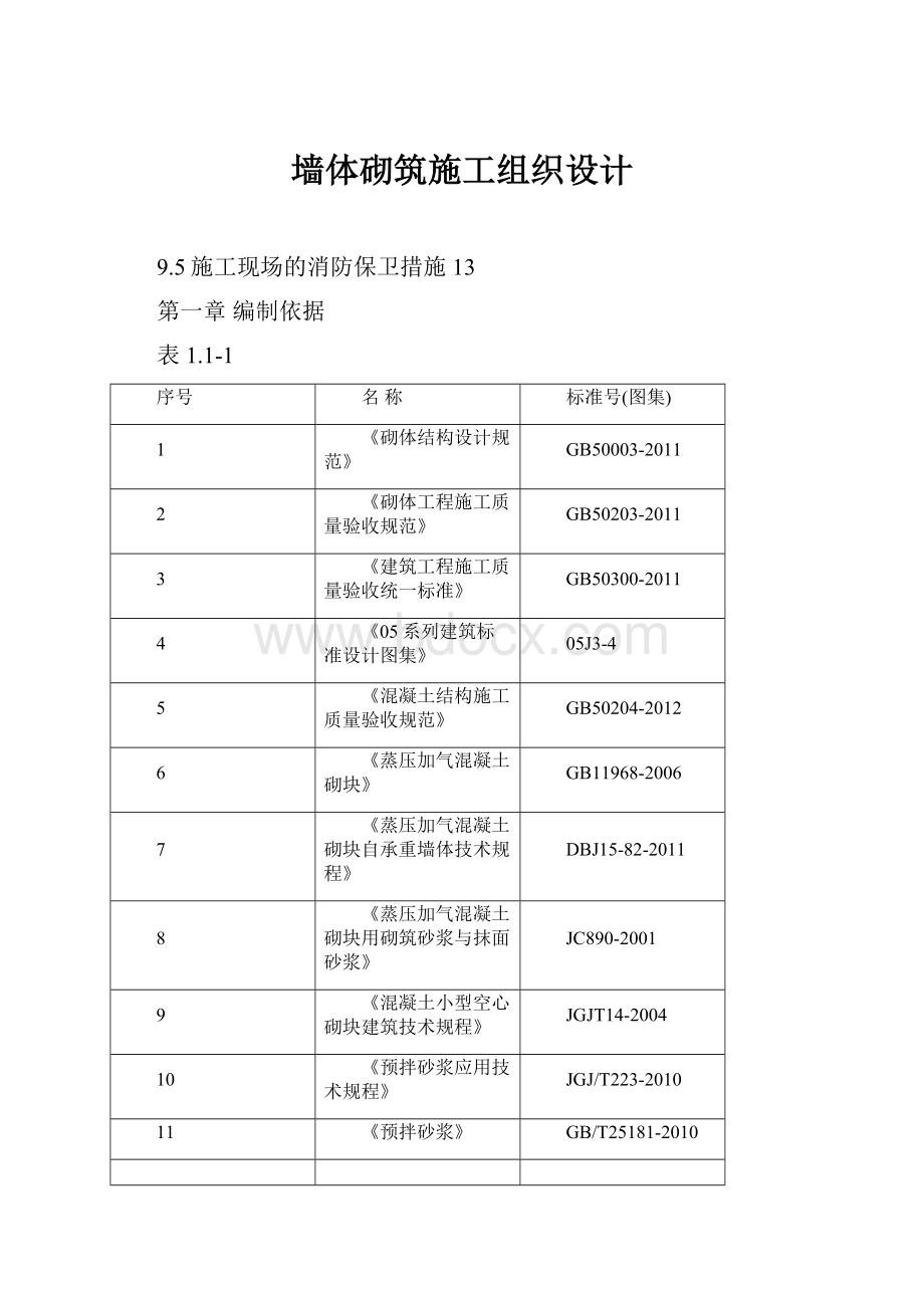 墙体砌筑施工组织设计.docx