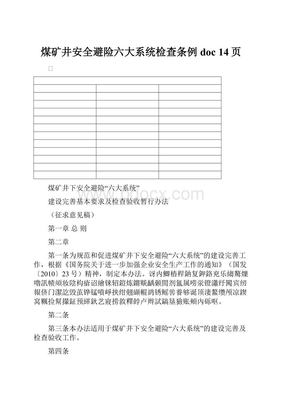 煤矿井安全避险六大系统检查条例doc 14页.docx