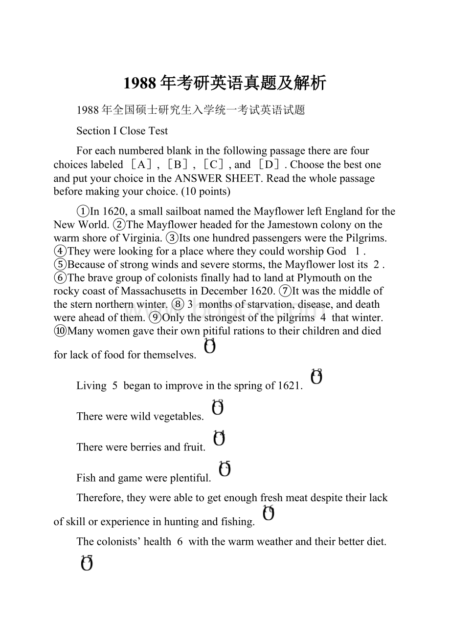 1988年考研英语真题及解析.docx