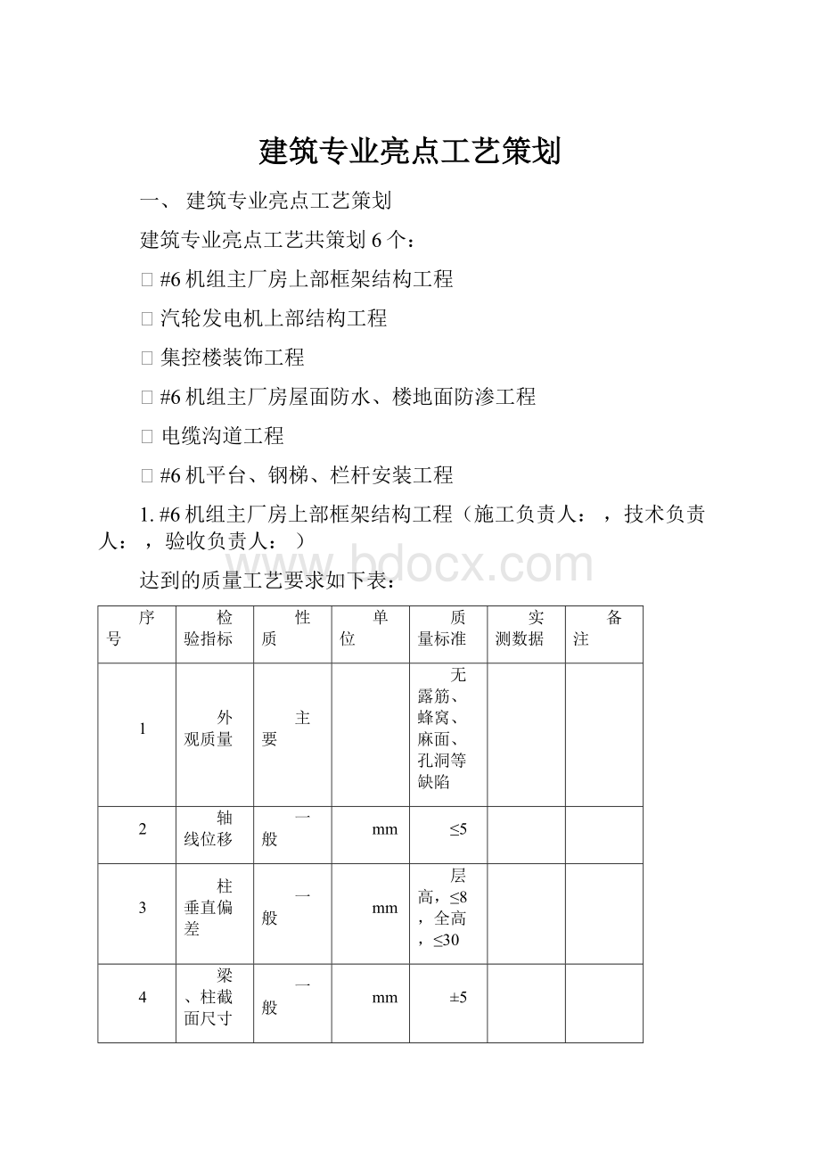 建筑专业亮点工艺策划.docx