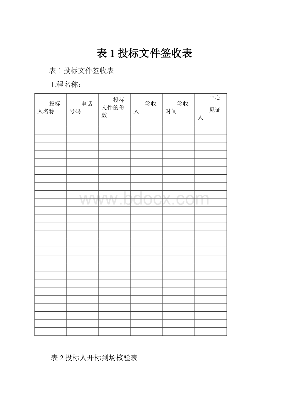 表1投标文件签收表.docx