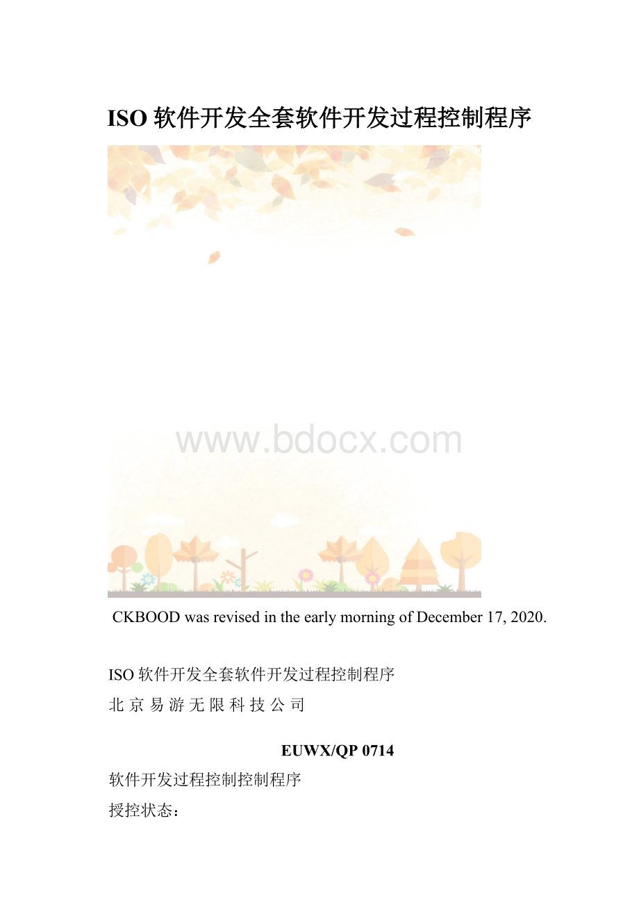 ISO软件开发全套软件开发过程控制程序.docx