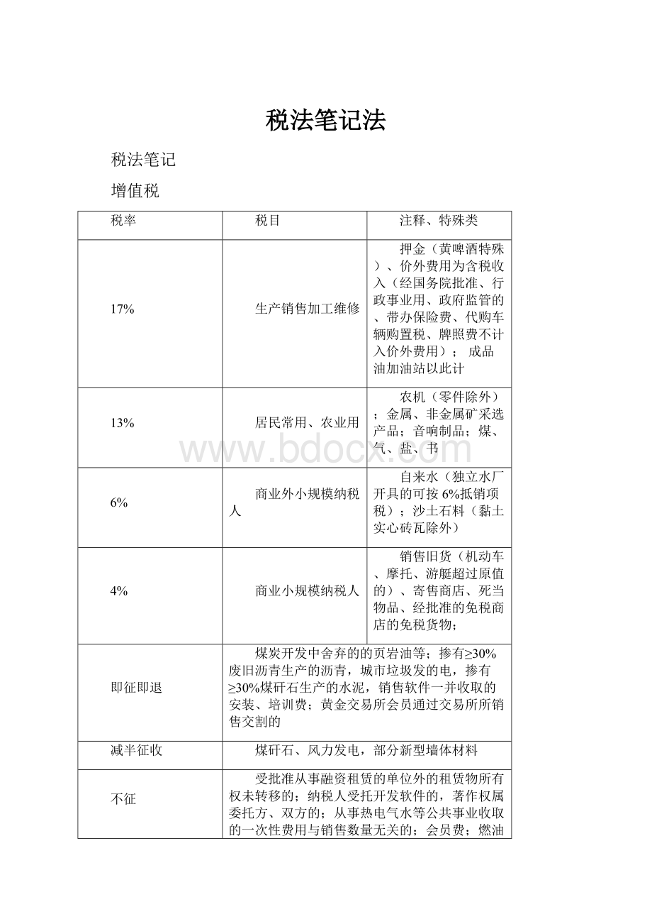 税法笔记法.docx