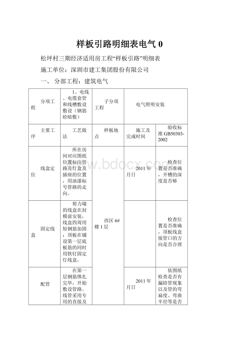 样板引路明细表电气0.docx