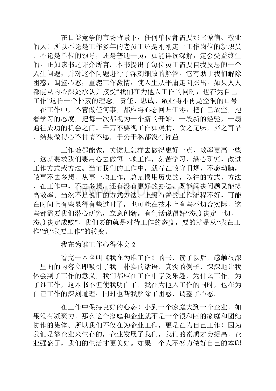 最新我在为谁工作心得体会范文精选精选汇编.docx_第2页