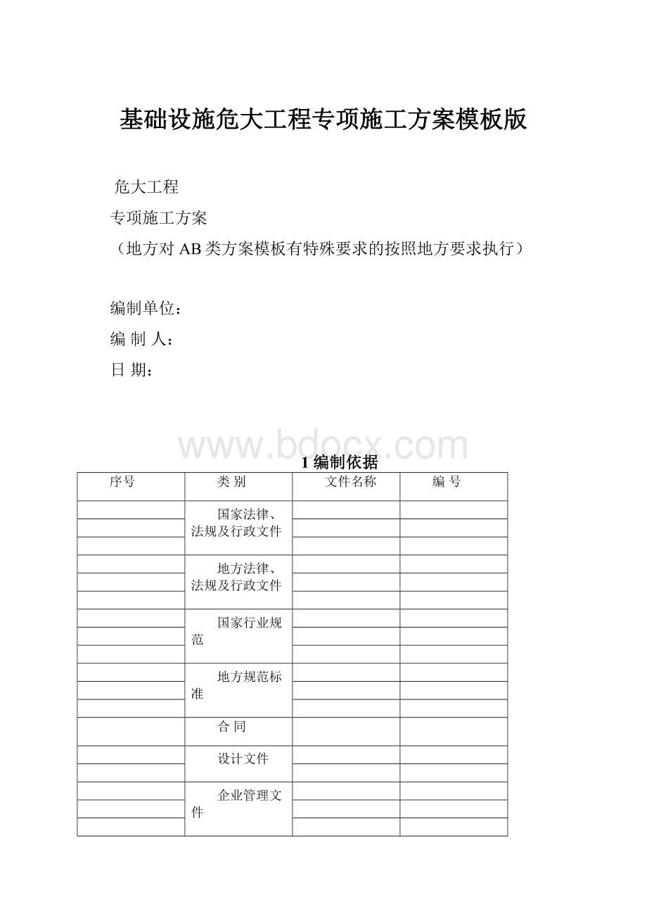 基础设施危大工程专项施工方案模板版.docx