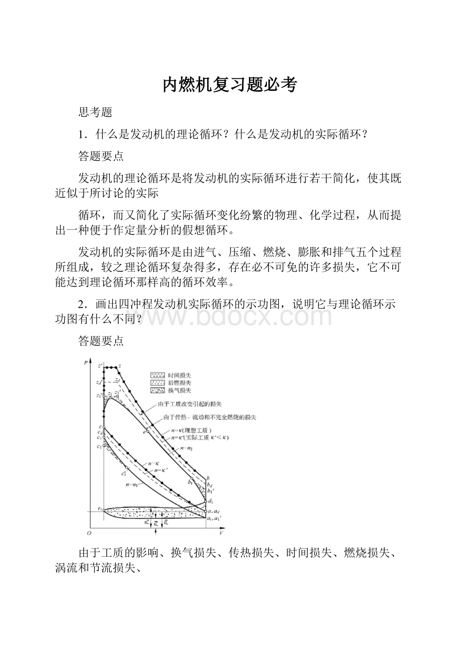 内燃机复习题必考.docx