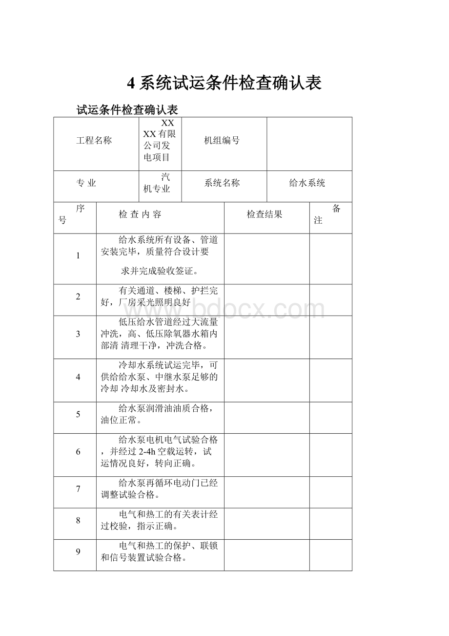 4系统试运条件检查确认表.docx