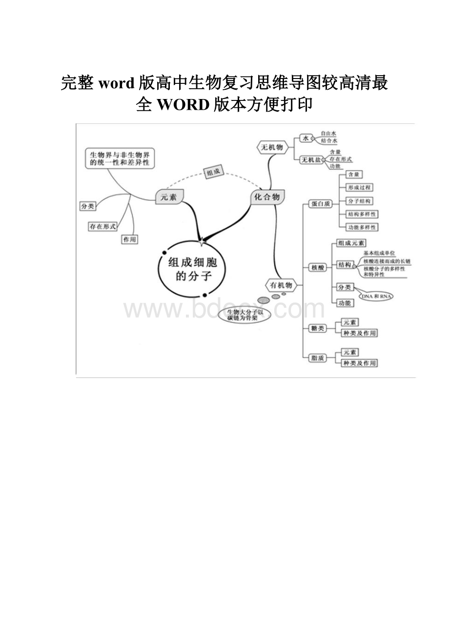 完整word版高中生物复习思维导图较高清最全WORD版本方便打印.docx_第1页